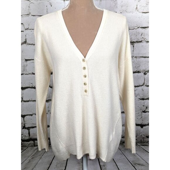 MADEWELL "Asherton" Waffle Henley Wool Alpaca Cozy Sweater Quiet Luxury Small - Picture 1 of 6